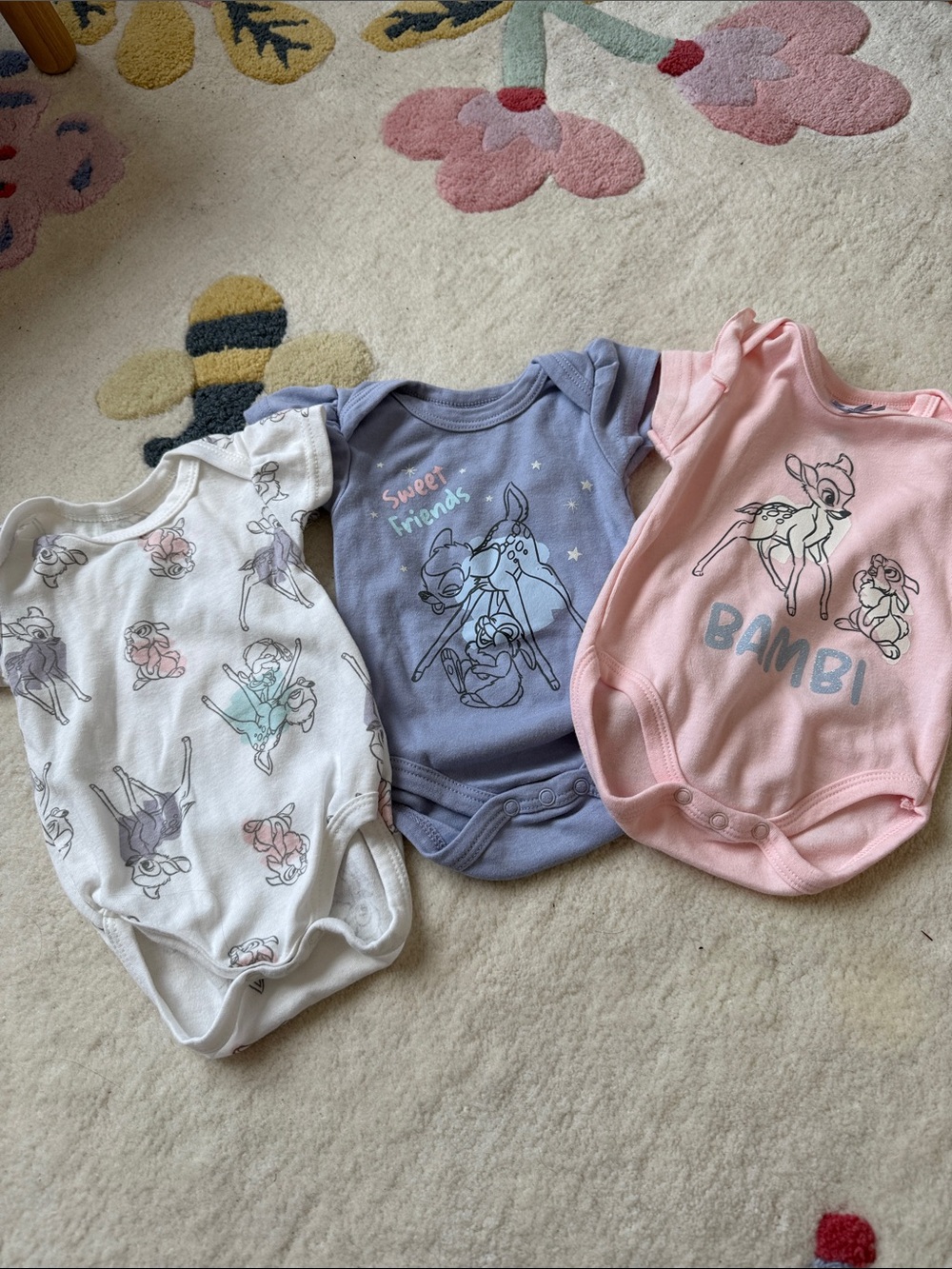 Disney Bambi One-Piece Bodysuit Set - Pink, Lavender, White